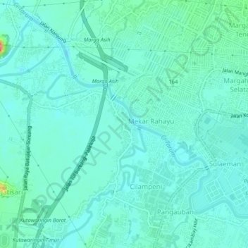 Pameuntasan topographic map, elevation, terrain