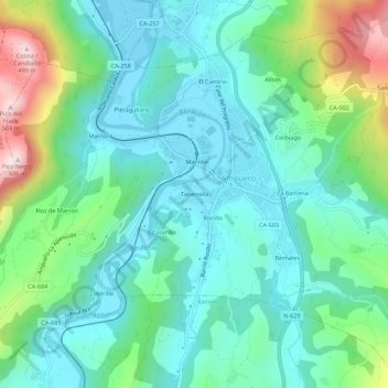 Tabernilla topographic map, elevation, terrain