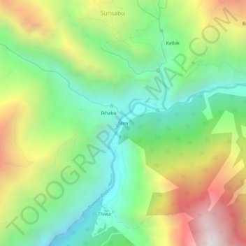 Chirwa topographic map, elevation, terrain