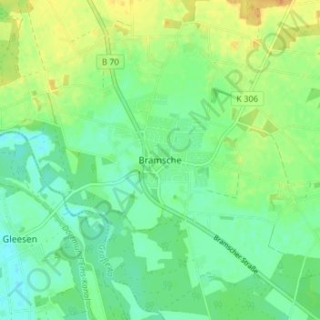 Bramsche topographic map, elevation, terrain