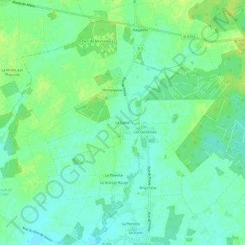 Le Sabot topographic map, elevation, terrain