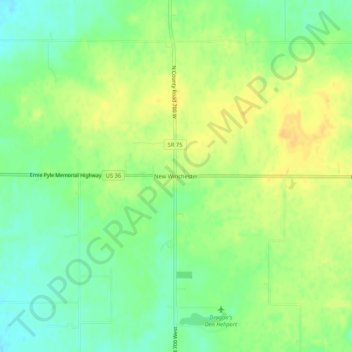 New Winchester topographic map, elevation, terrain