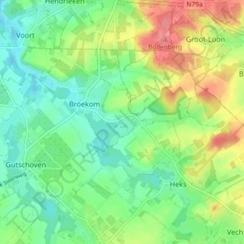 Sassenbroek topographic map, elevation, terrain