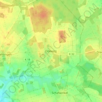 Odeweg topographic map, elevation, terrain