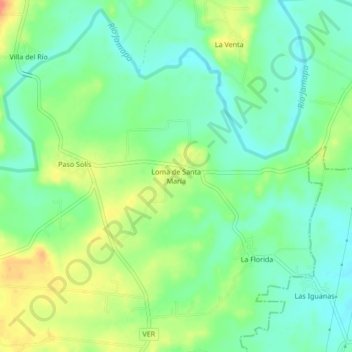 Loma de Santa María topographic map, elevation, terrain