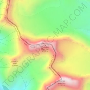 Mastodon Mountain topographic map, elevation, terrain