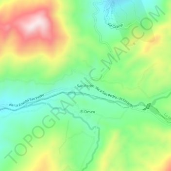 San Pedro topographic map, elevation, terrain
