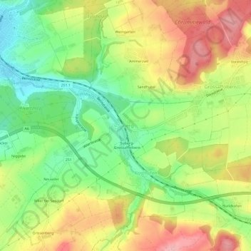 Suberg topographic map, elevation, terrain