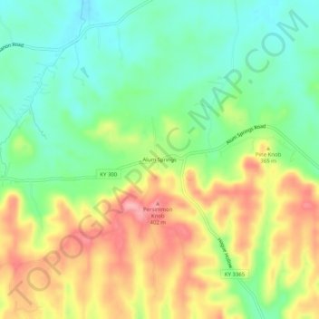Alum Springs topographic map, elevation, terrain