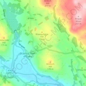 Creaganfois topographic map, elevation, terrain