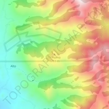 El Plomo topographic map, elevation, terrain