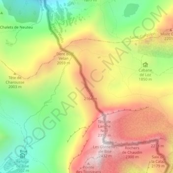 Dent du Loup topographic map, elevation, terrain