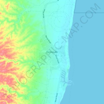 Exmouth topographic map, elevation, terrain