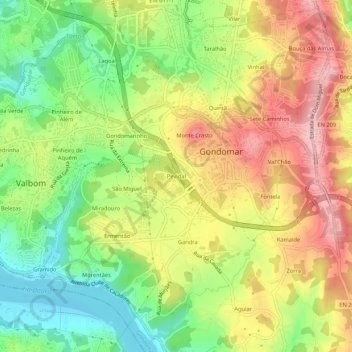 Pevidal topographic map, elevation, terrain
