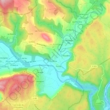 Les Massots topographic map, elevation, terrain
