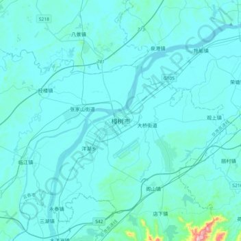 樟树市 topographic map, elevation, terrain