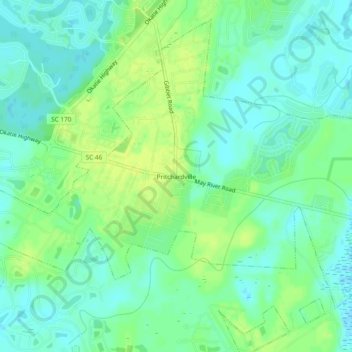 Pritchardville topographic map, elevation, terrain