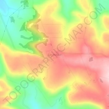 São Roque topographic map, elevation, terrain