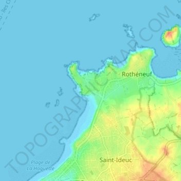 Le Minihic topographic map, elevation, terrain