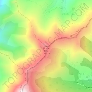 Monte Tolu topographic map, elevation, terrain