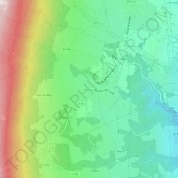 Injoux topographic map, elevation, terrain