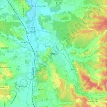 Anadia topographic map, elevation, terrain