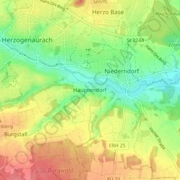 Hauptendorf topographic map, elevation, terrain