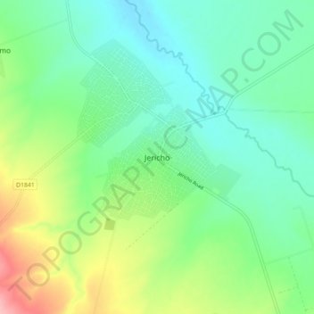 Jericho topographic map, elevation, terrain