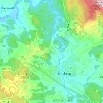 Kapfham topographic map, elevation, terrain