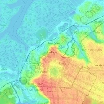 Alto Roger topographic map, elevation, terrain
