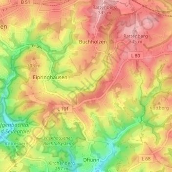 Well topographic map, elevation, terrain