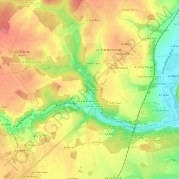 La Grande Vallée topographic map, elevation, terrain