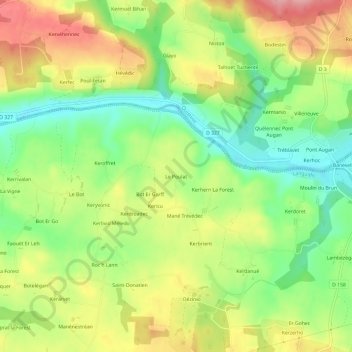 Le Poulat topographic map, elevation, terrain