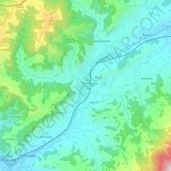 Escholzmatt topographic map, elevation, terrain