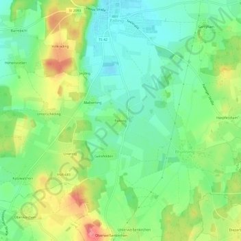 Polsing topographic map, elevation, terrain