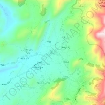 Halki topographic map, elevation, terrain
