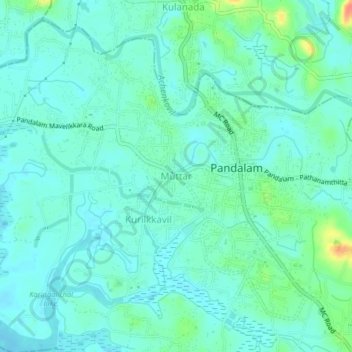Muttar topographic map, elevation, terrain