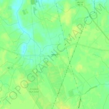 Willard topographic map, elevation, terrain