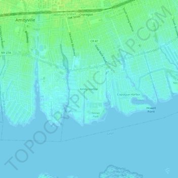 Amity Harbor topographic map, elevation, terrain