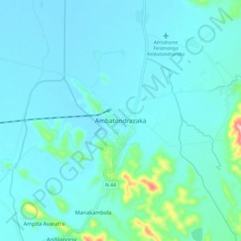 Ambatondrazaka topographic map, elevation, terrain