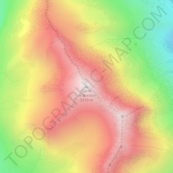 Garde de Bordon topographic map, elevation, terrain