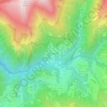 Zorzone topographic map, elevation, terrain