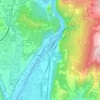 Volargne topographic map, elevation, terrain