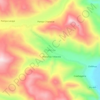 Chillihua topographic map, elevation, terrain
