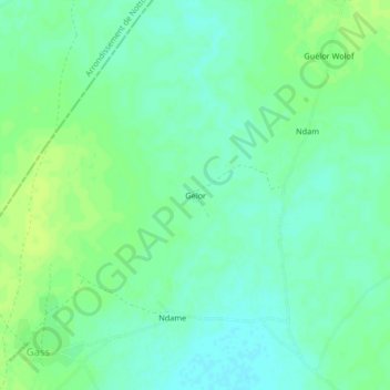 Gelor topographic map, elevation, terrain
