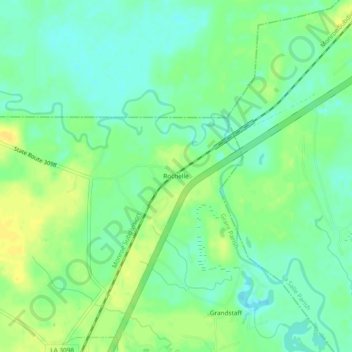 Rochelle topographic map, elevation, terrain