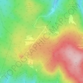 Schneckenstein topographic map, elevation, terrain