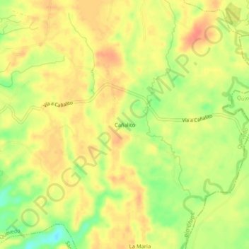 Cañalito topographic map, elevation, terrain