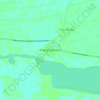 Vicente Guerrero topographic map, elevation, terrain