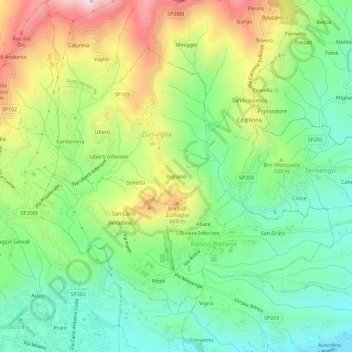 Vigliano topographic map, elevation, terrain